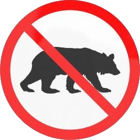 Bears prohibited sign
